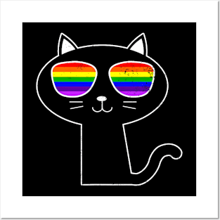 Cat Lgbt Design Gay Lesbian Sunglasses Posters and Art